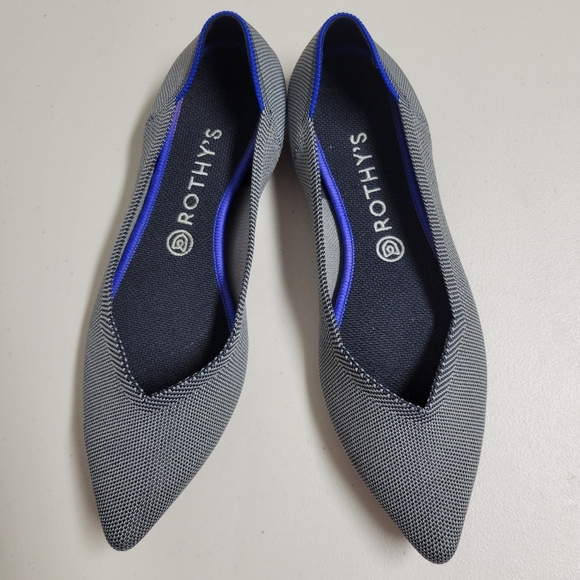 Rothy's The Point Cloud Grey Birdseye Flats Size 11. - Picture 1 of 14